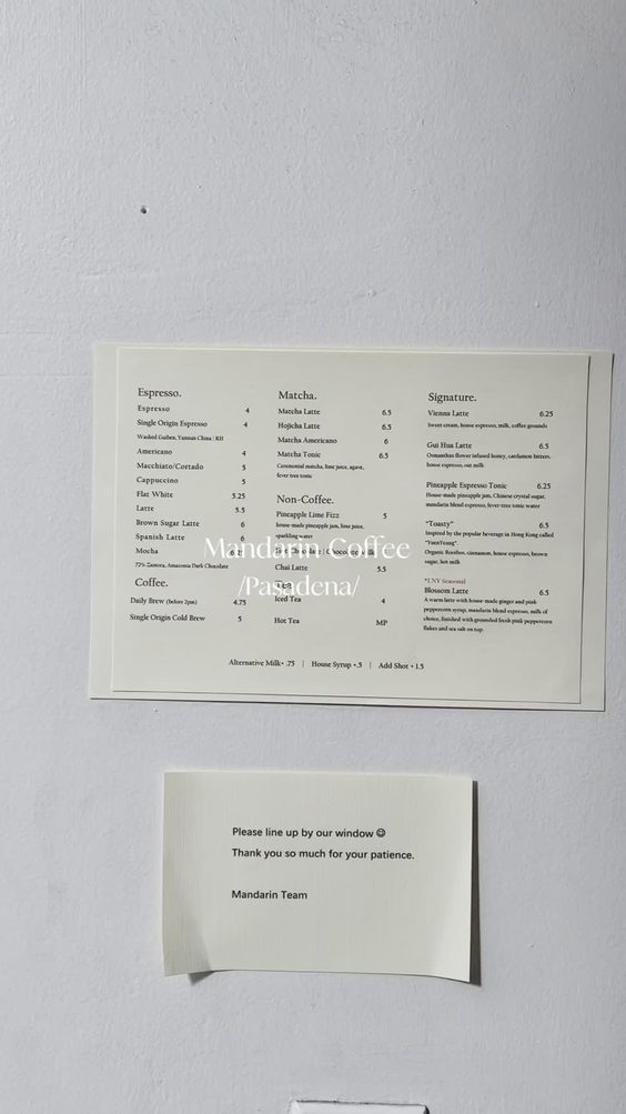 Mandarin Coffee Stand