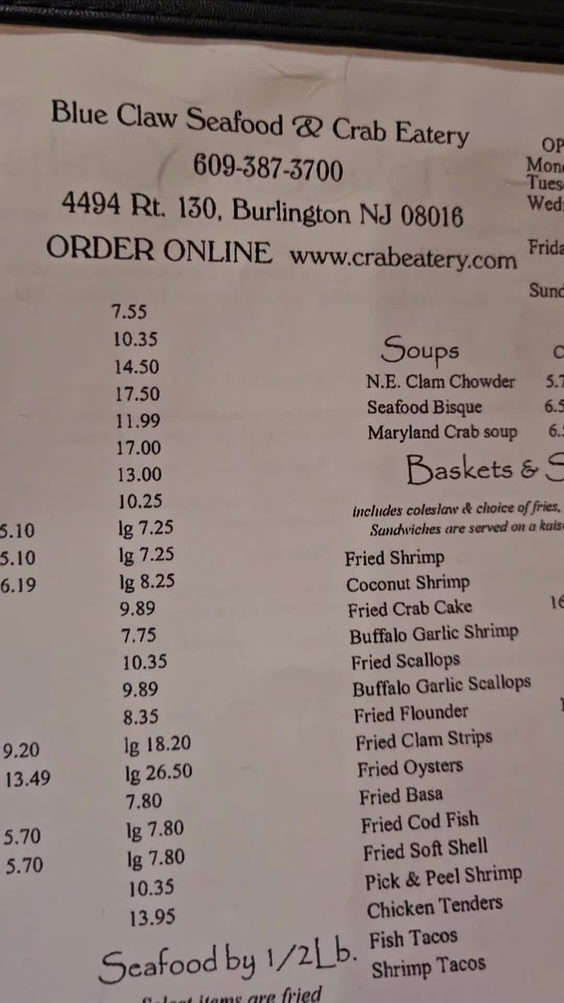 Blue Claw Seafood Restaurant