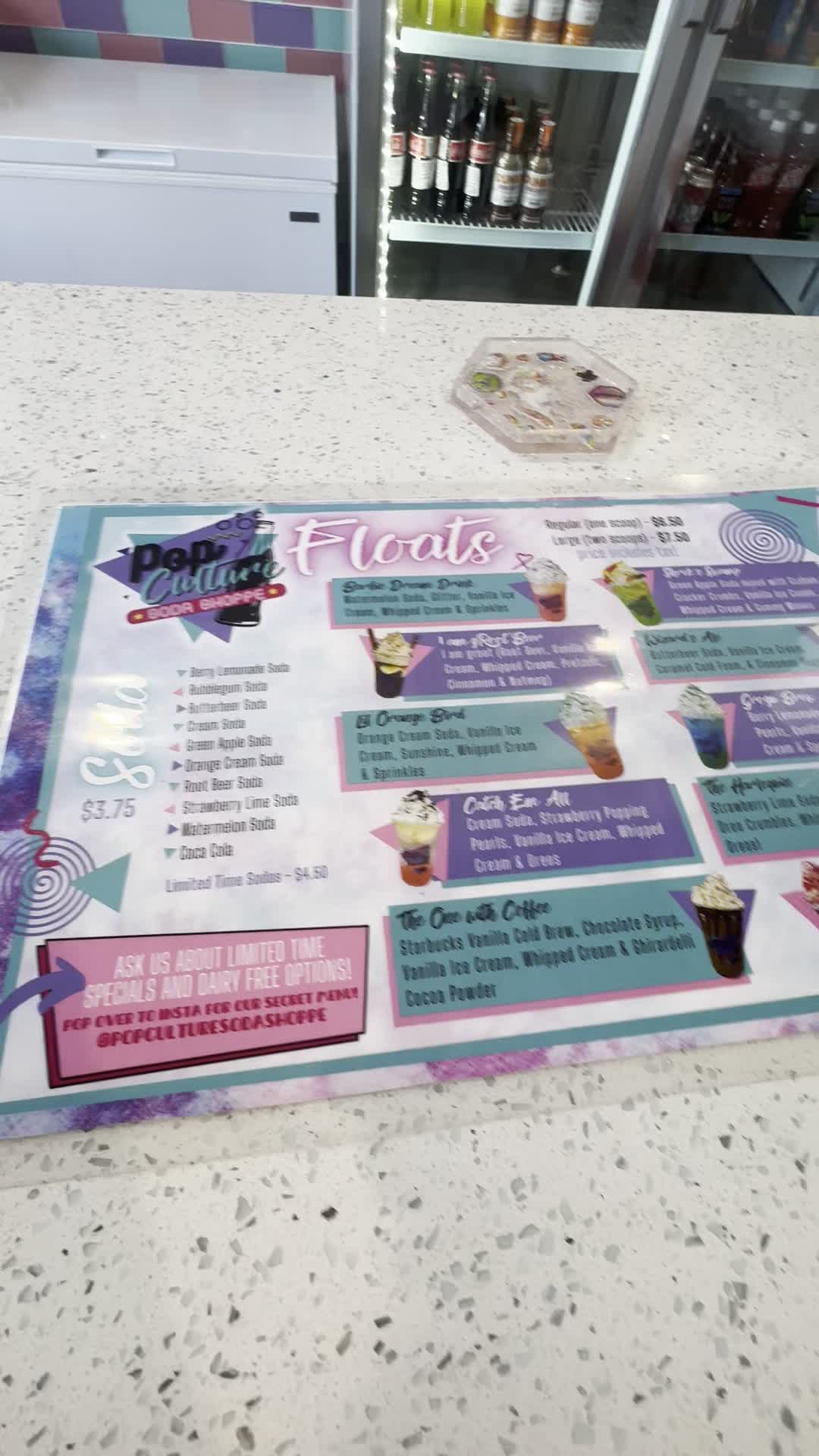 Pop culture soda shoppe