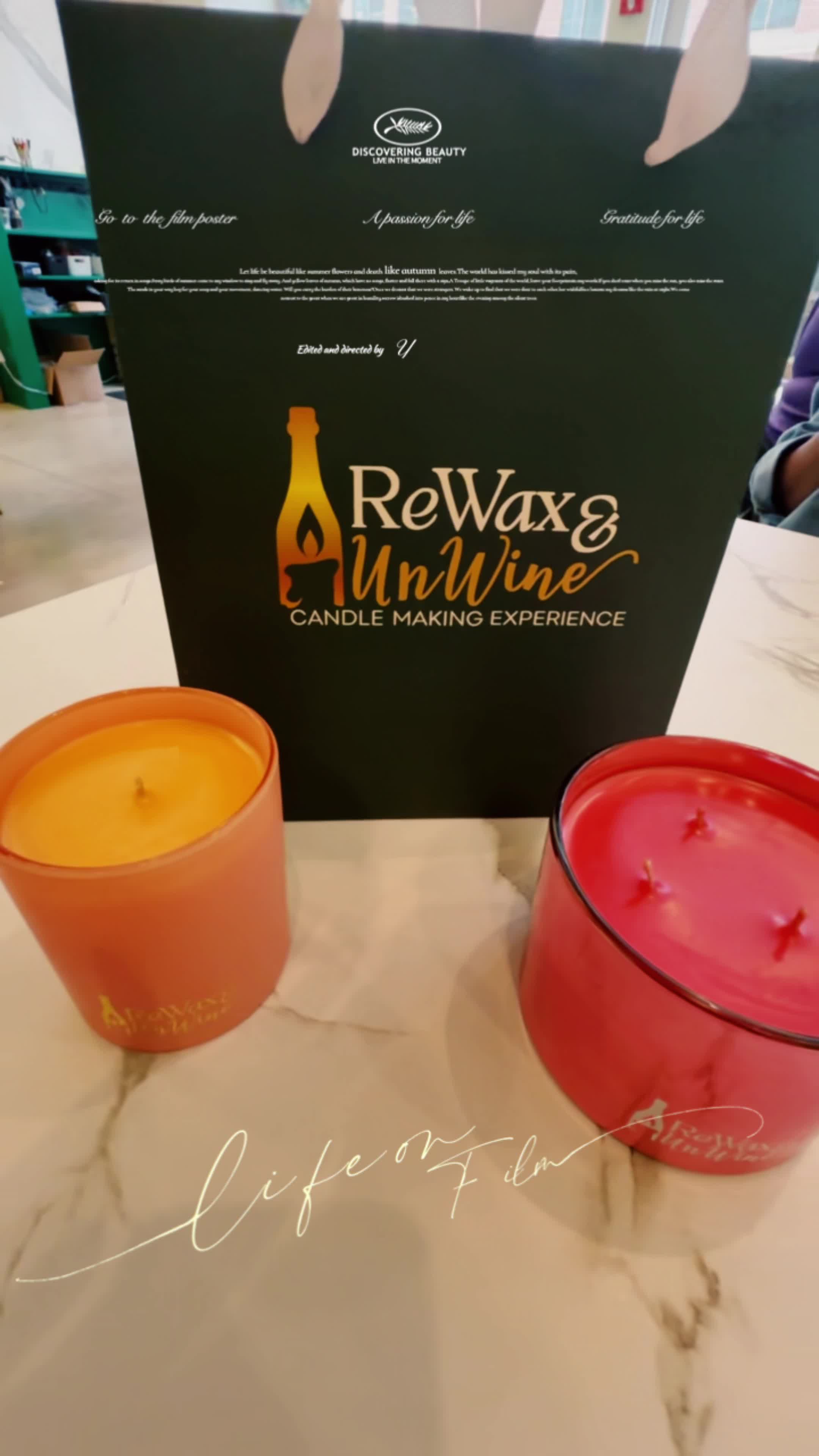Rewax & Unwine Candle Making Experience 