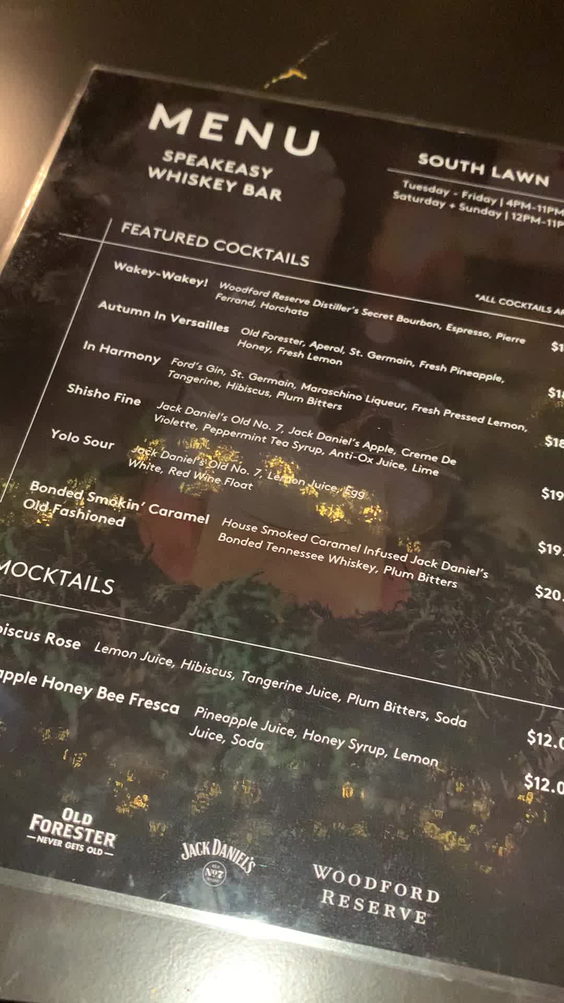 Speakeasy whiskey bar